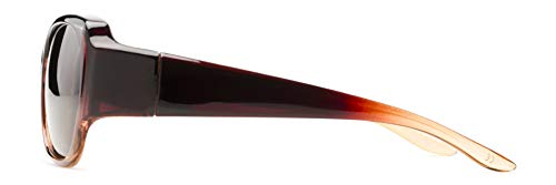 Solar Shield Polarized Fits over Santa Monica Rectangular Sunglasses CRML AMB Size M/L, FREE Microfabric Case included3