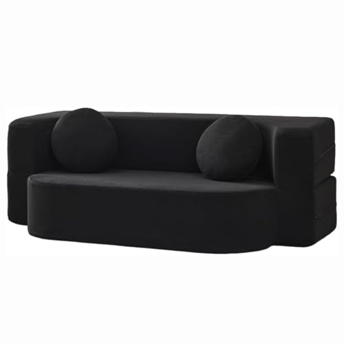 Compression Sofa Convertible Floor Bed Sleeper Loveseat Corduroy Mattress Fold Out Comfy Lounge for Living Room Multi-Functional Memory Foam with Armrest Portable Couch Small Spaces Guest Bed(150cm/59