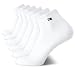 Tommy Hilfiger Men's 6 Pair Sport Cushion Quarter, White, Shoe Size 7-12