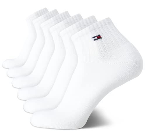 Tommy Hilfiger Mens Quarter Socks - 6 Pack Athletic Performance Stretch Moisture Wicking Cushioned Ankle Socks for Men