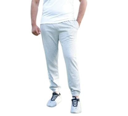Comfortable, Stretchable Regular Athletic Joggers Track Pants Bottom Lower for Men | Mid Rise | Available in Grey Color | Zipper Pocket | Casual, Gym and Lounge Wear | Elastic Cuffs-image-2