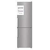 Gorenje NRK 6192 ES5F Kühl-Gefrierkombination / 185 cm / 302 Liter / NoFrost Plus / IonAir mit Multiflow / CrispZone mit Feuchteregler / ConvertFreshZone / FastFreeze / Silber metallic