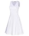 KILIG Women's Casual V Neck Solid Sundresses Aline Sleeveless Summer Midi Dress with Pocket (B2-White, X-Large)