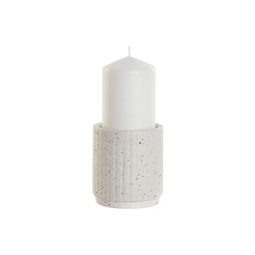 VELA SET 2 CERA CERAMICA 9X9X20 CON SOPORTE BLANCO