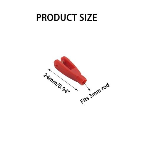 5PCS RC Airplane Servo Linkage Rod Clevis Coupler U-Shaped Nylon Clamp with Screws for RC Plane Helicopter DIY Model Aircraft Pushrod Connecting Part (for 3mm Rod Red)