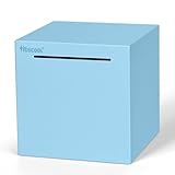 Hicocool Piggy Bank for Adults Must Break to Open, Stainless Steel Money Saving Box (Blue, Palm Size)