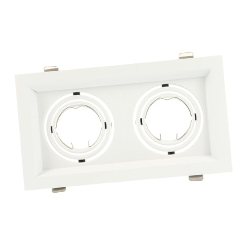 FIXOSHEE Foco Empotrable LED Doble Cabeza Ajustable para Techo Compatible Anillo Embellecedor Blanco Carcasa Resistente de Plástico y Aleación de Aluminio para Hogares y Oficinas