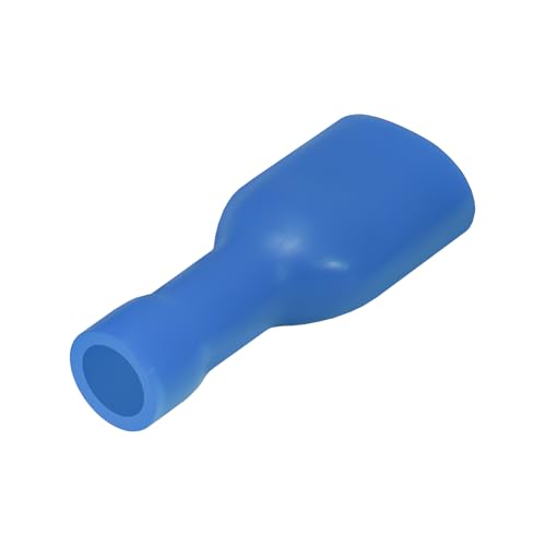 Heschen Schnellkupplungsbuchse Vinyl vollisoliert, FDFD2-250, 6,3 x 0,8 mm Kabelschuh, für 1,5-2,5 mm² (16-14 AWG), Blau, 100 Stück