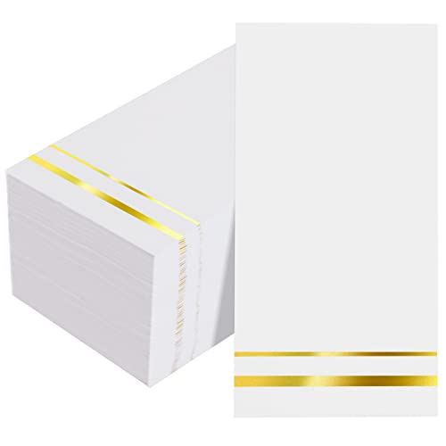 Bucla 100-Count 3-Ply Disposable Napkins - Gold Paper Napkins Disposable Premium Quality - Dinner Napkins Disposable Soft, Absorbent For Parties, Weddings, Kitchen And Cocktail Beverage #TOP19