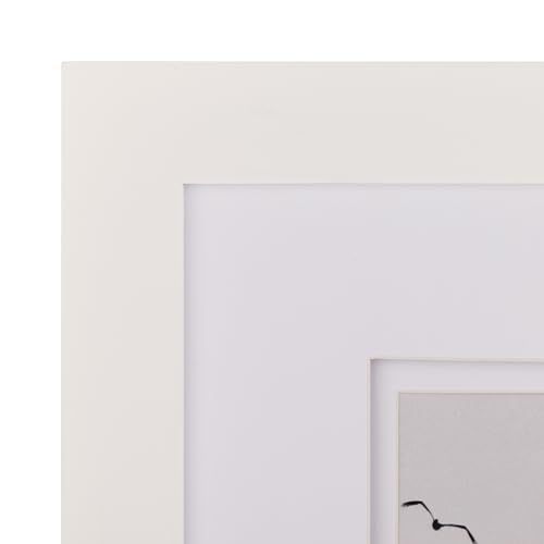 Gallery Solutions - 16"x20" Wall Mount/Tabletop Picture Frame - Double Mat - Matted to 11"x14" -White - Versatile Display Option for Your Cherished Memories - Rectangular Tabletop - White Poster Frame by Gallery Solutions - Image 4