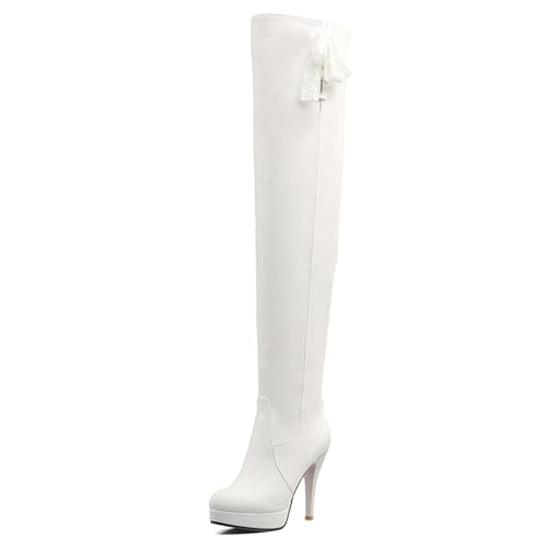 Bottes au-dessus du genou pour vos soirées en cuissardes plateforme à bout rond