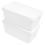 FOMIYES Contenedores de Helado Reutilizables 3 Litros 2 Piezas Caja Larga de Plástico para Congelador Almacenamiento Alimentos Hogar y Restaurante