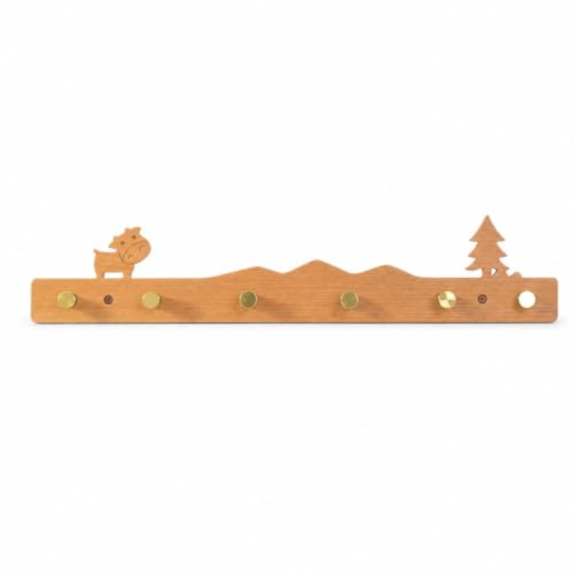 Decorative Wooden Coat and Key Rack, Wave-Shaped Design
