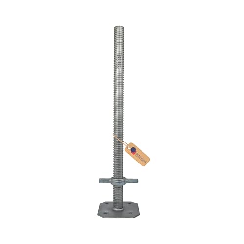 GeZu Impex Scaffold Base Jack 1000 x 38 mm Electroplated Height Adjustable Base Leveling Screw Jack