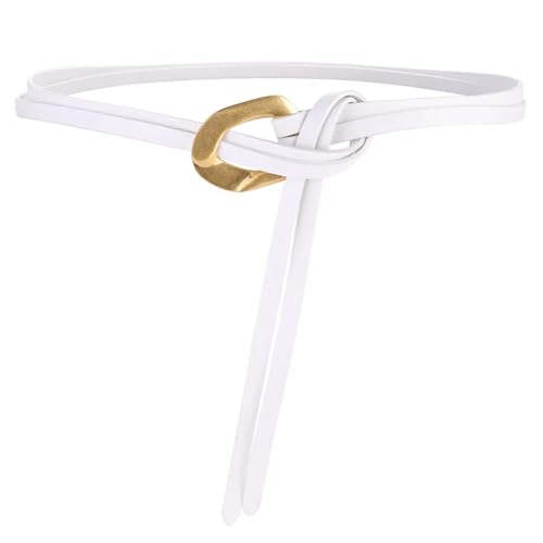 Knotted Leather Belts Golden Buckle Double Layer Waistband Vintage Dress Coat Girdle For Women For Dress Vest Jeans