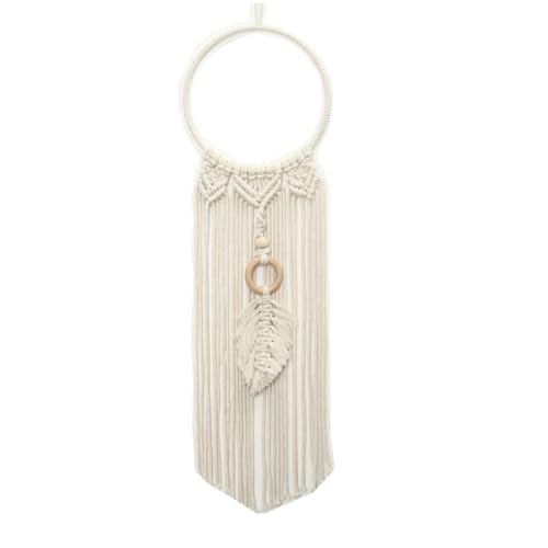 Capteur de rêve boho beige pour décoration murale de chambre et salon chaleureux