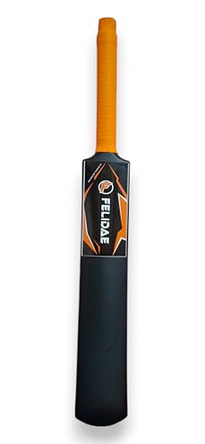 Image of FELIDAE (Size - 3) PRO Orange Kids Plastic Cricket Bat Kit (6 to 12 Years) 1 Tennis Ball / 1 Plastic Bat /Full Wicket Set for Kids