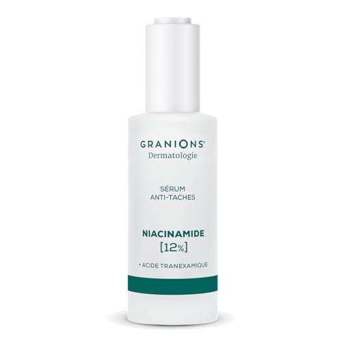 GRANIONS SERUM ACIDE NIACINAMIDE 12% ANTI TACHE VISAGE + ACIDE TRANEXAMIQUE – Serum Niacinamide Corrige Taches Pigmentaires & Marques, Unifie le Teint –...