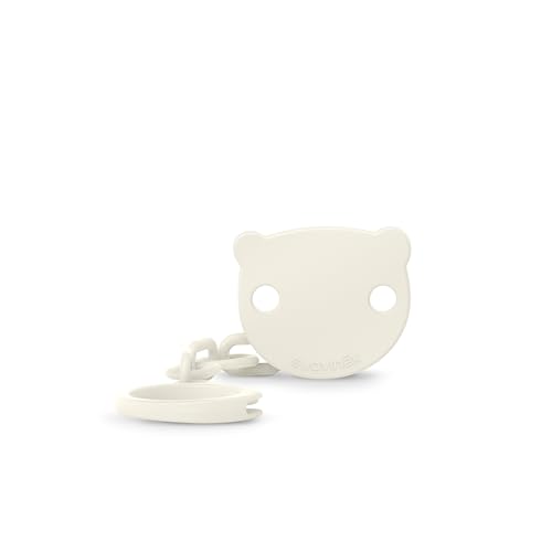 Suavinex, Chupetero, Cadena Chupete Bebé, Sujeta - Clip con Pinza, Placa con Forma de Osito. Para Bebés +0 Meses, Apto Recién Nacido, Wild&Free Beige