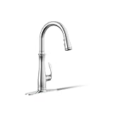 KOHLER K-560-CP Bellera Pull Down Kitchen Sink Faucets, Kitchen Faucets with Pull Down Sprayer, 3-Spray, Polished Chrome
