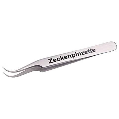 Faude Zeckenzange, Zeckenpinzette zum entfernen von Zecken jeder Größe ohne sie zu quetschen mit rund gebogen, fein spitz geschliffener Spitze, Edelstahl12,5cm Cover