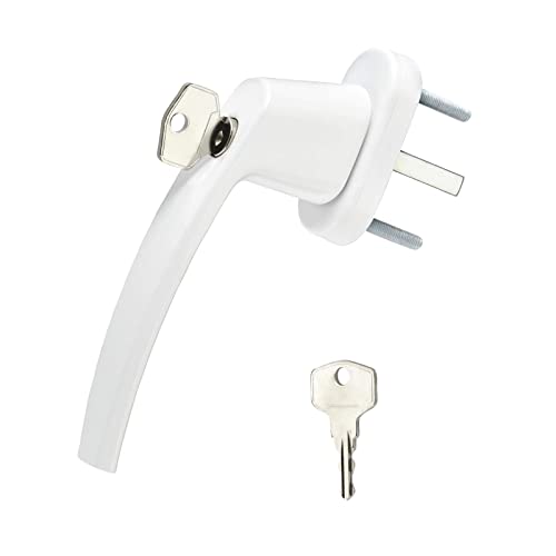 SOTECH Poignée de fenêtre en aluminium BRIS (151 x 28,5 x 62 mm) blanc verrouillable avec 2 clés Sécurité