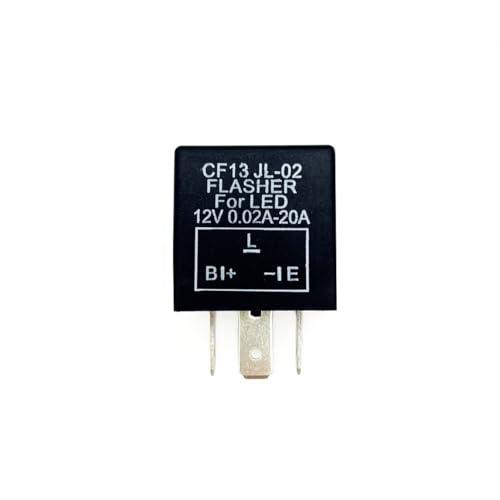 JZK Relé indicador intermitencia lámpara LED, intermitente señal giro 12 V y 3 pines, tipo B.L.E, carga independiente CF13, relé indicador ajustable para automóvil, vehículo y motocicleta.