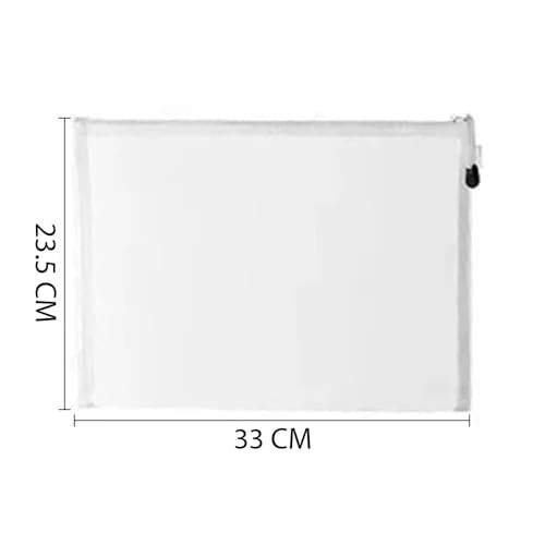 Image of 2 Stationary Transparent Pouch, Plastic Zipper Bags, Student Storage Bag, Document Bags, Certificates Bags, Pencil Pen Cases, Envelope Bag, Cosmetic Pouch with Zipper, Travel Organizer(Large)