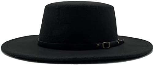 Willheoy Fedora Hats for Women Flat Top Hat for Men Pork Pie Hat Wide Brim Church Hat Boater Trilby Cap