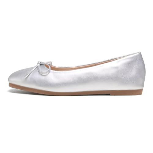 Image of Dear Time Women's Casual Foldable Ballet Flats Square Toe Ballerina Flats Shoes Comfortable