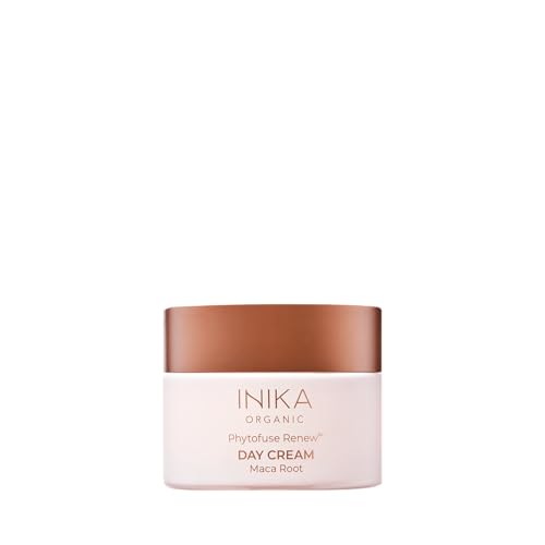 INIKA Organic Phytofuse Renew Day Cream | Hydrates, Heals, Restores and Firms Tired Complexionx. Protects Skin Barrier, Reduces Fatigue + Boosts Elasticity. AM Moisturiser Skincare for All Skin Types