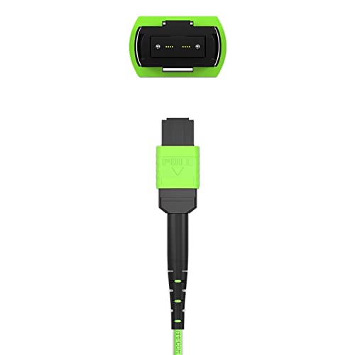 Image of AMPCOM MPO to MPO Trunk Cable 50 /125μm Multimode OM5 (12 Fiber, MPO to MPO Female, Type B, LSZH /Riser, UPC, Lime Green) 1m (3ft)