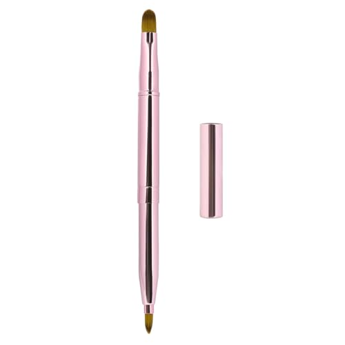 Applicateurs de pinceaux à lèvres professionnels exquis - Pinceaux à lèvres rétractables - Pinceau de maquillage brillant à lèvres pour femmes et filles (rose vif)