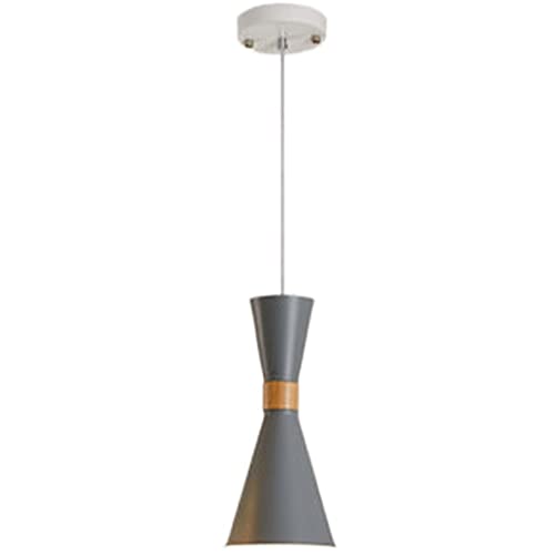 Lampe à suspension réglable hauteur E27 luminaire design vintage bois métal salon