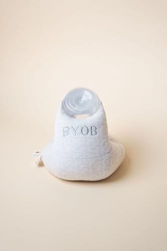 Image of Fuzzy Feeder Bottle Holder for Baby - BYOB - Promotes Motor Skill Development and Independence - Soft with Secure Adjustable Velcro Closure