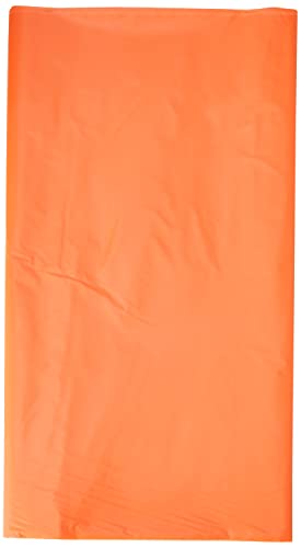 Unique Industries Rectangular Plastic Tablecloth - 54" X 108", Pumpkin Orange, 1 Pc #TOP1