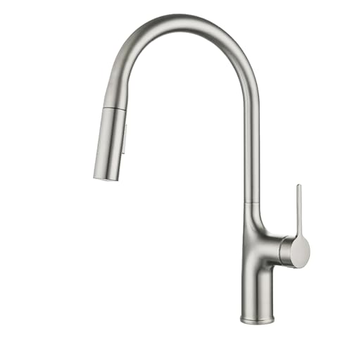 Robinet de cuisine en laiton design moderne brossé pour îlot central