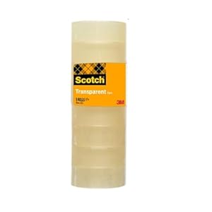 Scotch Cinta Adhesiva Transparente, 8 Rollos, 19 mm x33 m, Cinta Adhesiva para Uso General para el Colegio, el Hogar y la Oficina