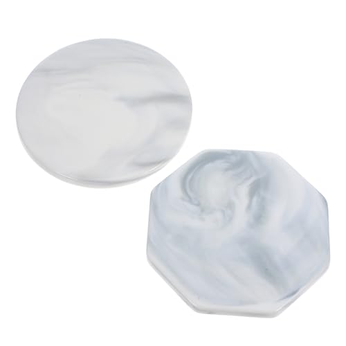 Dessous de verre en marbre gris et support de sceau de cire