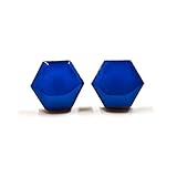 Stud Earrings, Hexagon, 10 mm, Handmade, Stainless Steel Posts for Sensitive Ears Studs for Women Girls Men (Bold Blue Hexagon)