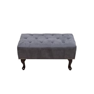 Chesterfield Footstool Gray antique look from the house Casa Padrino