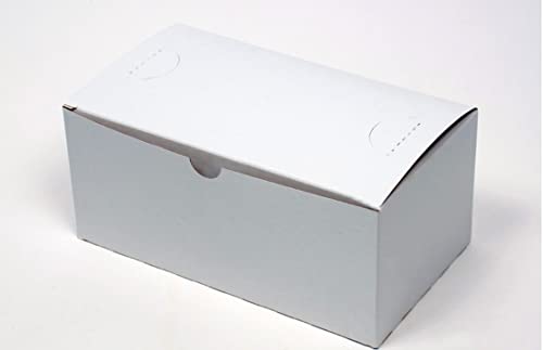 Premium Clay Coated Kraft Paperboard White Non-Window Lock Corner Bakery Box, 9 Length X 5 Width X 4 Height (Case S964 S964 #TOP2