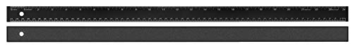 Alumicolor Aluminum Standard Straight Edge with Non-Slip Back, 24IN, Black