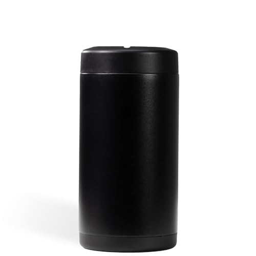 Image of HydroJug Standard Can Cooler - 2-in-1 Insulated Can Cooler Cup - Stainless Steel Can Holder with Non-Slip Rubber Base - Screw-Top Lid - Dishwasher Safe - 16oz, Black