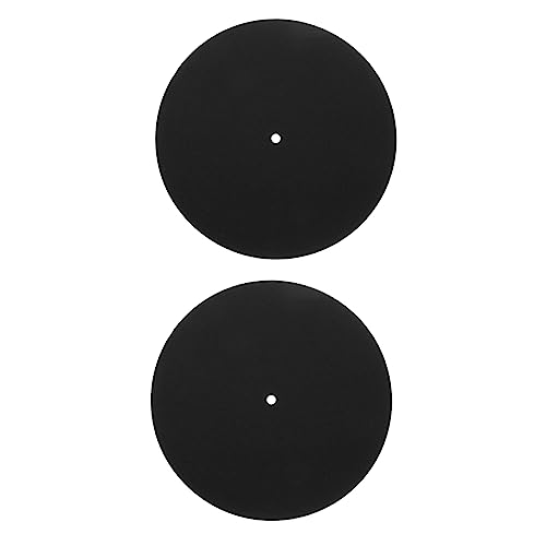 LALAFINA 2Pcs Vinyl Record Mat Protective Turntable Pad for Phonograph Durable Felt Material Reduces Vibration Scratching for Home Disc Accessories