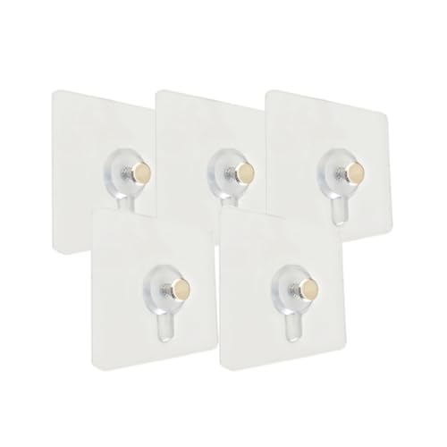 Image of 10Pcs Transparent Acrylic Traceless Picture Hooks Non-Trace Wall Hooks for Hanging Frames Photos Keys Clothes Easy to Use on Hard Walls 2.75 * 2.75 * 0.23in