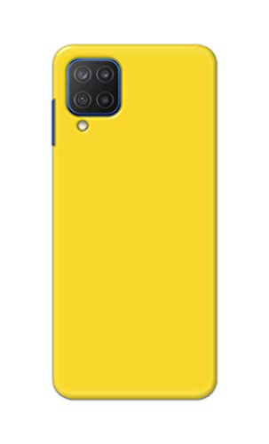 Image of Printed Hard Back Cover Case for Samsung Galaxy M12 Back Cover (Plain Yellow) -1803