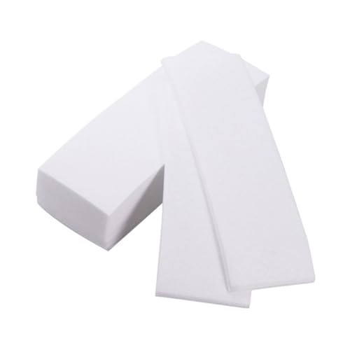HOMSFOU 100 Unidades Tiras Depilatorias Faciales de Tela No Tejida de Color Claro Gran Resistencia y Textura Cómoda para Uso Profesional en Salones, Paquete