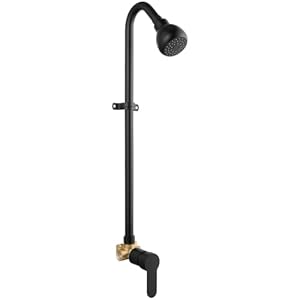 Outdoor Shower Kit Fixtures Faucet,Outside Shower with Single Handle for Backyard,Valve Included,Matte Black
