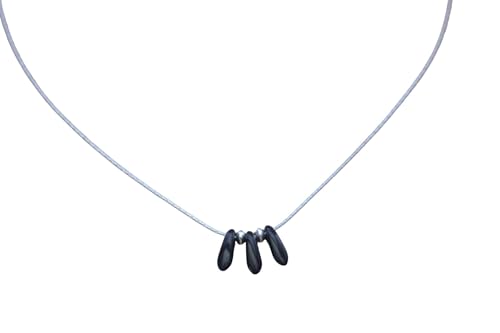 Collier en argent massif 3 dagues en verre noir : bijou ras de cou perles argent tendance